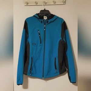 NWOT  Harley Davidson jacket zip-up teal color with black on sides